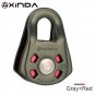 Gray and Red_XINDA Professional Small Single Pulley Gear Ball Bearing Mountaineering Rock Climbing Z