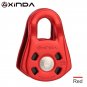 Red_XINDA Professional Small Single Pulley Gear Ball Bearing Mountaineering Rock Climbing Zipline Tr
