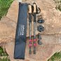 Red_2pcs Walking Stick Trekking Poles Telescopic Baton Nordic Aluminum Carbon Ski Camp Hiking Poles