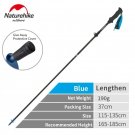 Blue 115cm-135cm_Naturehike Outdoor Carbon Fiber Alpenstock 175G Ultralight Foldable 5-sections Trek