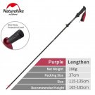 Purple 115cm-135cm_Naturehike Outdoor Carbon Fiber Alpenstock 175G Ultralight Foldable 5-sections Tr