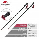 Purple-98-115cm-(2)_Naturehike Outdoor Carbon Fiber Alpenstock 175G Ultralight Foldable 5-sections T