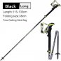 2Pcs Black Long_2 Pack Pioneer Carbon Fiber Trekking Poles Ultralight Folding Collapsible Trail Runn