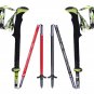 2Pcs Black Long_2 Pack Pioneer Carbon Fiber Trekking Poles Ultralight Folding Collapsible Trail Runn