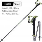 2Pcs Black Short_2 Pack Pioneer Carbon Fiber Trekking Poles Ultralight Folding Collapsible Trail Run