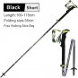 2Pcs Black Short_2 Pack Pioneer Carbon Fiber Trekking Poles Ultralight Folding Collapsible Trail Run