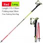 2Pcs Red Long_2 Pack Pioneer Carbon Fiber Trekking Poles Ultralight Folding Collapsible Trail Runnin