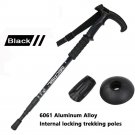 NCS-10 1x Black_NCS-10 Telescopic Trekking Poles T-handle Ultralight Adjustable Nordic Walking Stick