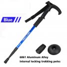 NCS-10 1x Blue_NCS-10 Telescopic Trekking Poles T-handle Ultralight Adjustable Nordic Walking Sticks