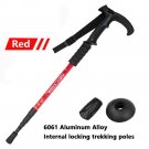 NCS-10 1x Red_NCS-10 Telescopic Trekking Poles T-handle Ultralight Adjustable Nordic Walking Sticks 