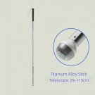 1pc silver color_Silver Titanium Retractable Cane 29-115cm Telescopic Trekking Pole Multifunctional 