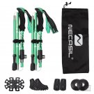 Green_2pcs Trekking Poles Folding Hiking Stick Collapsible Hiking Poles Trekking Stick Walking Poles