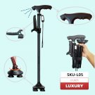 05 luxury crutch_Aluminum Folding Cane with Light Retractable Walking Sticks Foldable Pole for Old M