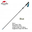 L blue 1PC_Naturehike Carbon Fiber 5 Section Ultralight Trekking Poles Walking Stick Trail Running H