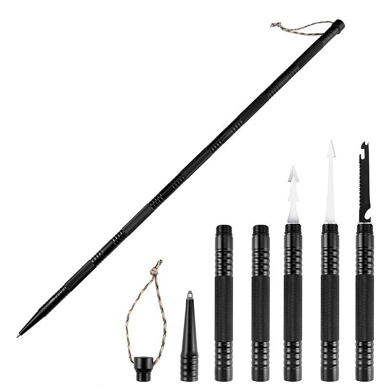 Style 3-Five Joints_CEOI GWOK Outdoor Trekking Pole Cane Telescopic Stick Straight Handle Walking Cr
