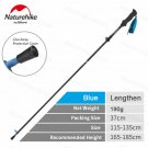 1 Blue-115-135cm_Naturehike Carbon Fibre Trekking Pole 5-Section Foldable 34cm Adjustable High Tough