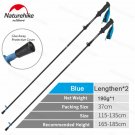 2 Blue-115-135cm_Naturehike Carbon Fibre Trekking Pole 5-Section Foldable 34cm Adjustable High Tough