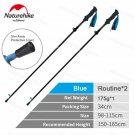 2 Blue-98-115cm_Naturehike Carbon Fibre Trekking Pole 5-Section Foldable 34cm Adjustable High Toughn
