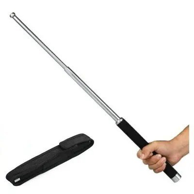 26 inch-Silver-B_Alloy Material Outdoor Defense Tactical Stick Trekking Pole Mountaineering Camping 