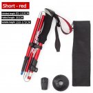 Short-Red_Ultralight Trekking Poles Walking Sticks Hiking Canes Folding Aluminum Walking Pole Walkin