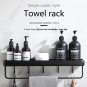 30cm with 5 hook_Bathroom Shelf No Drill Organizer Shower Storage Rack Black Corner Shelves Wall Mou