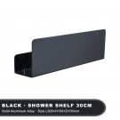 Black 30cm_Black Bathroom Organizer Shelf With Hooks Aluminum Kitchen Decoration Shelves On Wall Sho