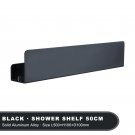 Black 50cm_Black Bathroom Organizer Shelf With Hooks Aluminum Kitchen Decoration Shelves On Wall Sho