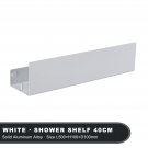 White 40cm_Black Bathroom Organizer Shelf With Hooks Aluminum Kitchen Decoration Shelves On Wall Sho
