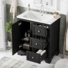 Black-30 inch_30-inch Bathroom Vanity with Sink Combo, Free Standing Bathroom Vanity Cabinet with 3 