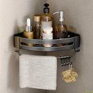 Black 1Triangle Rod_Bathroom Corner Rack Punch-Free Wall-Mounted Aluminum Shampoo Bottle Storage Wat