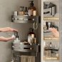 Black 1Triangle Rod_Bathroom Corner Rack Punch-Free Wall-Mounted Aluminum Shampoo Bottle Storage Wat