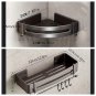 Silver 1Square Rod_Bathroom Corner Rack Punch-Free Wall-Mounted Aluminum Shampoo Bottle Storage Wate