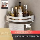 Silver 1Triangle Rod_Bathroom Corner Rack Punch-Free Wall-Mounted Aluminum Shampoo Bottle Storage Wa