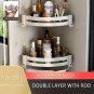 Silver 2Triangle Rod_Bathroom Corner Rack Punch-Free Wall-Mounted Aluminum Shampoo Bottle Storage Wa