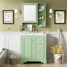 Green_in Bathroom Vanity with Sink and Mirror Cabinet Set,3 Drawers,1 Doors and Adjustable Shelf, Wo