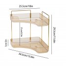 2 Corner Gold_Bathroom Corner Storage Organizer Shelf Home Makeup Skincare Shampoo Lipstick Tabletop