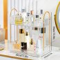 2 Square Crystal_Bathroom Corner Storage Organizer Shelf Home Makeup Skincare Shampoo Lipstick Table
