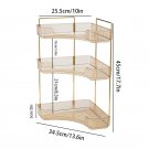 3 Corner Gold_Bathroom Corner Storage Organizer Shelf Home Makeup Skincare Shampoo Lipstick Tabletop