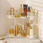 3 Square Gold_Bathroom Corner Storage Organizer Shelf Home Makeup Skincare Shampoo Lipstick Tabletop