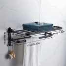 40cm black_Multifunctional Aluminum Foldable Towel Rack Wall-Mounted Bathroom Item Shelf Suitable fo