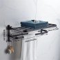 40cm black_Multifunctional Aluminum Foldable Towel Rack Wall-Mounted Bathroom Item Shelf Suitable fo