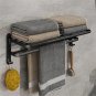 40cm black_Multifunctional Aluminum Foldable Towel Rack Wall-Mounted Bathroom Item Shelf Suitable fo