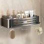 Black A-1 PC_No-Drill Bathroom Shelf Wall Mounted Shampoo Shower Corner Rack Makeup Storage Organize