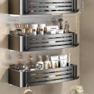 Black A-3 PCS_No-Drill Bathroom Shelf Wall Mounted Shampoo Shower Corner Rack Makeup Storage Organiz