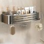 Gray A-1 PC_No-Drill Bathroom Shelf Wall Mounted Shampoo Shower Corner Rack Makeup Storage Organizer