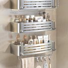 Silver A-3 PCS-Hook_No-Drill Bathroom Shelf Wall Mounted Shampoo Shower Corner Rack Makeup Storage O