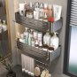 Silver B-1PC_No-Drill Bathroom Shelf Wall Mounted Shampoo Shower Corner Rack Makeup Storage Organize