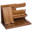 1A_Multi-functional Wooden Telephone Extension Base Father's Gift Bedside Table Desktop Organizer St