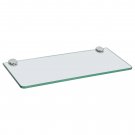 30cm Mirror polished_Bathroom Glass Shelf Wall Mounted 7MM Tempered Transparent Glass with Chromed S