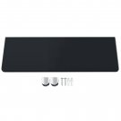 38cm Black_Bathroom Glass Shelf Wall Mounted 7MM Tempered Transparent Glass with Chromed Shelf Brack